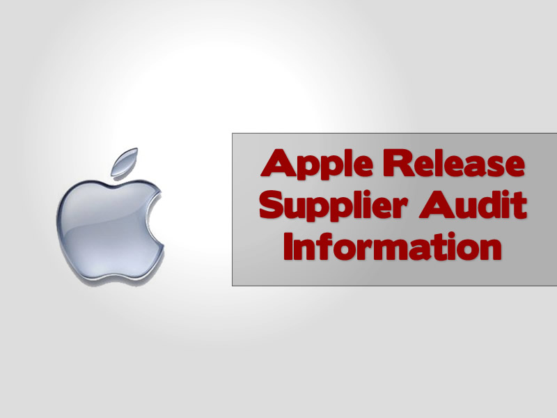 Apple Release Supplier Audit Information