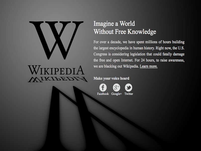 Wikipedia Goes Black